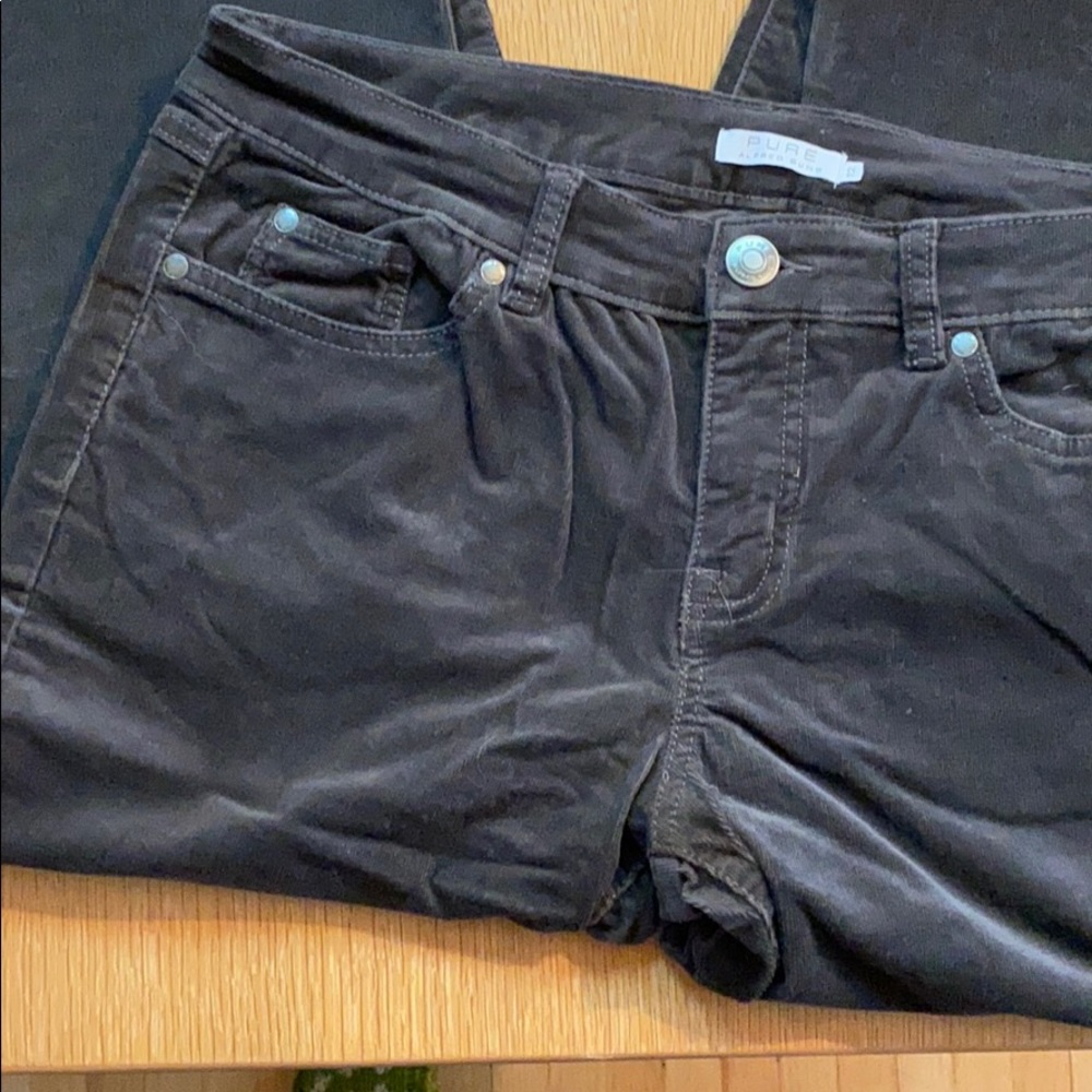 ALFRED SUNG Straight Leg Corduroy Pants in Dark Brown - Picture 4 of 5